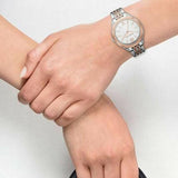 Michael Kors Mindy Three Hand White Dial Two Tone Steel Strap Watch For Women - MK7077 Authentic Buy Shop Now