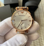 Emporio Armani Retro Silver Dial Two Tone Steel Strap Watch For Men - AR1677 Authentic Buy Shop Now