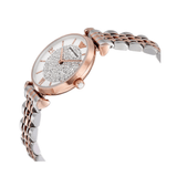 Emporio Armani Gianni T Bar White Dial Two Tone Steel Strap Watch For Women - AR1926 Authentic Buy Shop Now
