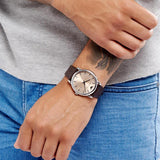 Emporio Armani Luigi Analog Bronze Dial Brown Leather Strap Watch For Men - AR11096 Authentic Buy Shop Now