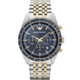 Emporio Armani Tazio Chronograph Blue Dial Two Tone Stainless Steel Watch For Men - AR6088 Authentic Buy Shop Now