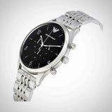 Emporio Armani Beta Chronograph Black Dial Steel Strap Watch For Men - AR1863 Authentic Buy Shop Now