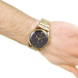 Emporio Armani Classic Chronograph Black Dial Gold Steel Strap Watch For Men - AR1893 Authentic Buy Shop Now