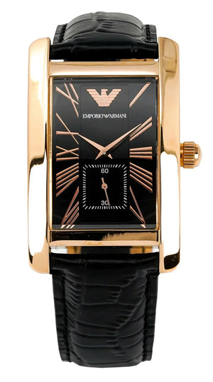 Emporio Armani Classic Black Dial Black Leather Strap Watch For Men - AR0168 Authentic Buy Shop Now