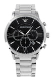 Emporio Armani Giovanni Chronograph Black Dial Silver Steel Strap Watch For Men - AR11208 Authentic Buy Shop Now