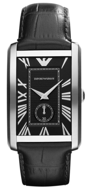 Emporio Armani Classic Analog Black Dial Black Leather Strap Strap Watch For Men - AR1604 Authentic Buy Shop Now
