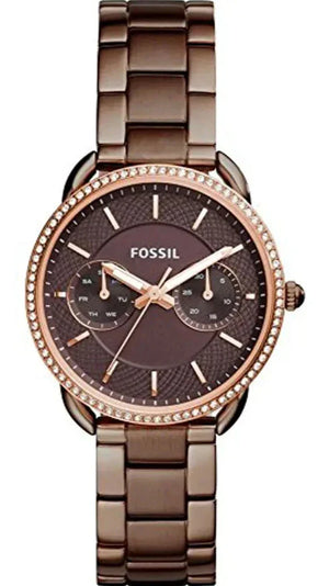 Fossil Tailor Analog Brown Dial Brown Steel Strap Watch for Women - ES4258 Authentic Buy Shop Now