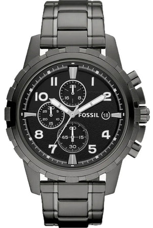 Fossil Dean Chronograph Black Dial Black Steel Strap Watch for Men - FS4721 Authentic Buy Shop Now