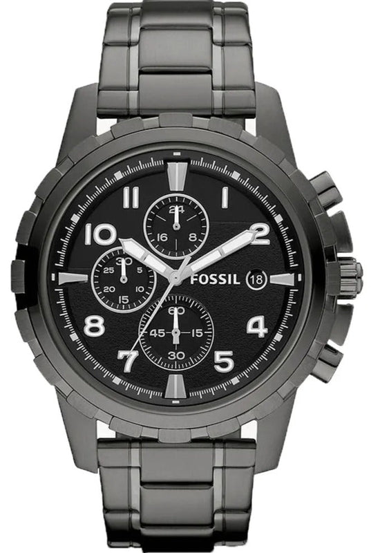 Fossil Dean Chronograph Black Dial Black Steel Strap Watch for Men - FS4721 Authentic Buy Shop Now