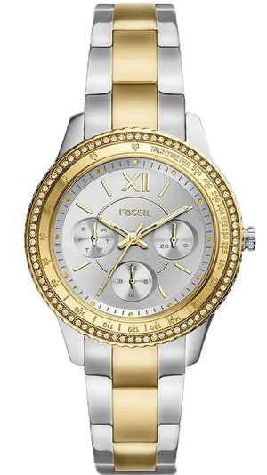 Fossil Stella Sport Multifunction Silver Dial Two Tone Steel Strap Watch for Women - ES5107 Authentic Buy Shop Now