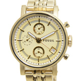 Fossil Boyfriend Chronograph Gold Dial Gold Steel Strap Watch for Women - ES2197 Authentic Buy Shop Now