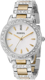 Fossil Jesse Crystals White Dial Two Tone Steel Strap Watch for Women - ES2409 Authentic Buy Shop Now