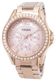 Fossil Riley Multifunction Rose Gold Dial Rose Gold Steel Strap Watch for Women - ES2811 Authentic Buy Shop Now