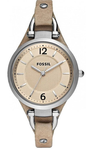 Fossil Georgia Bone Grey Dial Beige Leather Strap Watch for Women - ES2830 Authentic Buy Shop Now