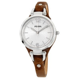 Fossil Georgia White Dial Brown Leather Strap Watch for Women - ES3060 Authentic Buy Shop Now