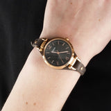 Fossil Georgia Smoke Grey Dial Grey Leather Strap Watch for Women - ES3077 Authentic Buy Shop Now