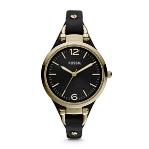 Fossil Georgia Black Dial Black Leather Strap Watch for Women - ES3148 Authentic Buy Shop Now