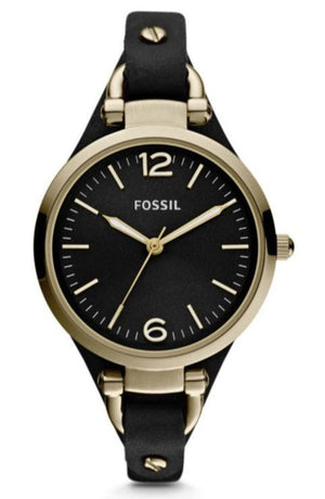 Fossil Georgia Black Dial Black Leather Strap Watch for Women - ES3148 Authentic Buy Shop Now