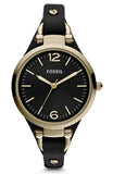Fossil Georgia Black Dial Black Leather Strap Watch for Women - ES3148 Authentic Buy Shop Now