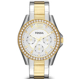 Fossil Riley White Dial Two Tone Steel Strap Watch for Women - ES3204 Authentic Buy Shop Now