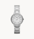 Fossil Virginia Silver Dial Silver Steel Strap Watch for Women - ES3282 Authentic Buy Shop Now