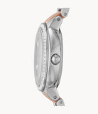 Fossil Virginia Rose Gold Dial Two Tone Steel Strap Watch for Women - ES3405 Authentic Buy Shop Now