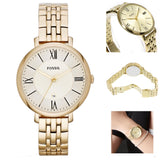 Fossil Jacqueline White Dial Gold Steel Strap Watch for Women - ES3434 Authentic Buy Shop Now
