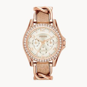 Fossil Riley White Dial Sand Leather Strap Watch for Women - ES3466 Authentic Buy Shop Now