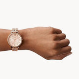 Fossil Jacqueline Rose Gold Dial Rose Gold Steel Strap Watch for Women - ES3546 Authentic Buy Shop Now