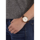 Fossil Boyfriend White Dial Brown Leather Strap Watch for Women - ES3616 Authentic Buy Shop Now