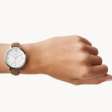 Fossil Jacqueline White Dial Brown Leather Strap Watch for Women - ES3708 Authentic Buy Shop Now
