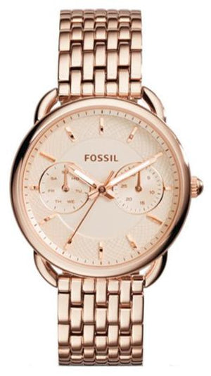 Fossil Tailor Rose Gold Dial Rose Gold Stainless Steel Strap Watch for Women - ES3713 Authentic Buy Shop Now