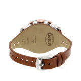 Fossil Boyfriend Chronograph White Dial Brown Leather Strap Watch for Women - ES3837 Authentic Buy Shop Now