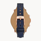 Fossil Original Boyfriend Chronograph White Dial Navy Blue Leather Strap Watch for Women - ES3838 Authentic Buy Shop Now