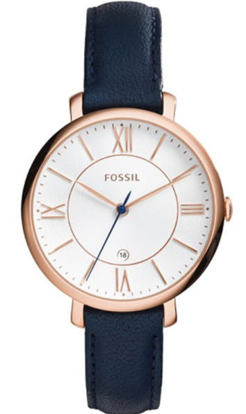 Fossil Jacqueline White Dial Blue Leather Strap Watch for Women - ES3843 Authentic Buy Shop Now