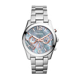Fossil Perfect Boyfriend Mother of Pearl Blue Dial Silver Steel Strap Watch for Women - ES3880 Authentic Buy Shop Now