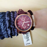 Fossil Original Boyfriend Sport Chronograph Maroon Dial Maroon Leather Strap Watch for Women - ES4114 Authentic Buy Shop Now
