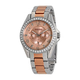 Fossil Riley Multifunction Rose Gold Dial Two Tone Steel Strap Watch for Women - ES4145 Authentic Buy Shop Now