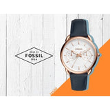 Fossil Tailor White Dial Blue Leather Strap Watch for Women - ES4260 Authentic Buy Shop Now