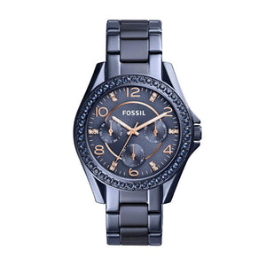 Fossil Riley Quartz Blue Dial Blue Steel Strap Watch for Women - ES4294 Authentic Buy Shop Now
