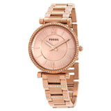 Fossil Carlie Rose Gold Dial Rose Gold Steel Strap Watch for Women - ES4301 Authentic Buy Shop Now