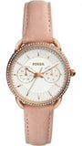 Fossil Tailor Quartz White Dial Pink Leather Strap Watch for Women - ES4393 Authentic Buy Shop Now