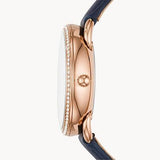 Fossil Tailor White Dial Blue Leather Strap Watch for Women - ES4394 Authentic Buy Shop Now