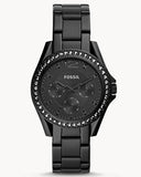 Fossil Riley Multifunction Black Dial Black Steel Strap Watch for Women - ES4519 Authentic Buy Shop Now