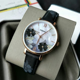 Fossil Jacqueline Mother of Pearl Dial Black Leather Strap Watch for Women - ES4535 Authentic Buy Shop Now
