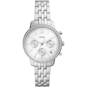 Fossil Neutra Chronograph Silver Dial Silver Steel Strap Watch for Women - ES5217 Authentic Buy Shop Now