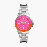 Fossil Blue Dive Analog Pink Dial Silver Steel Strap Watch For Women - ES5351 Authentic Buy Shop Now