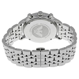 Emporio Armani Chronograph Black Dial Silver Steel Strap Watch For Men - AR0389 Authentic Buy Shop Now