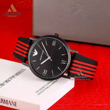 Emporio Armani Kappa Black Dial Two Tone NATO Strap Watch For Men - AR11015 Authentic Buy Shop Now