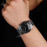 Emporio Armani Chronograph Black Dial Silver Steel Strap Watch For Men - AR11017 Authentic Buy Shop Now